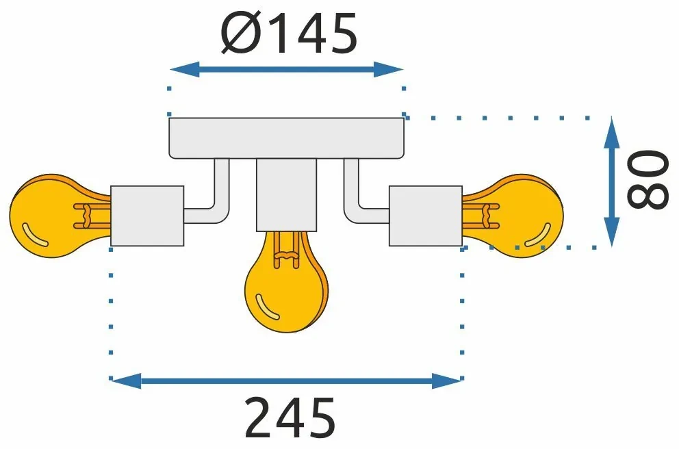 Toolight - Stropné kovové svietidlo 5xE27 60W APP706-5c, biela, OSW-05205