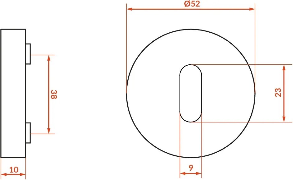 Kuchinox Kuchinox, rozeta ku kľučke pre interiérový kľúč, čierna matná, LAV-LO1_921A