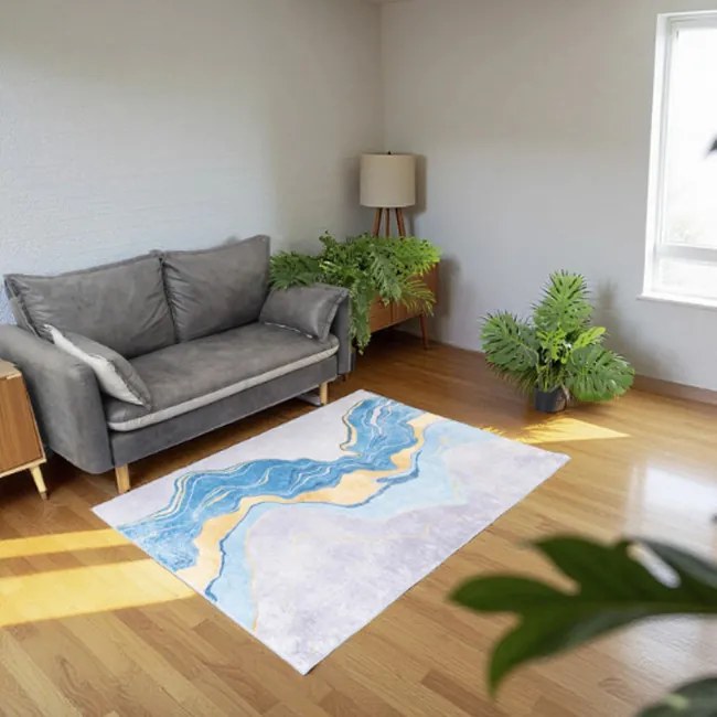 Protišmykový koberec NOVO mramor / zlatý