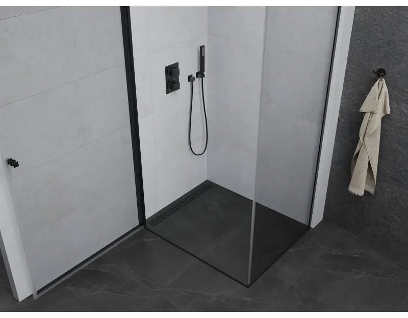 Mexen Pretoria sprchovací kút 80x90cm, 6mm sklo, čierny profil-číre sklo, 852-080-090-70-00