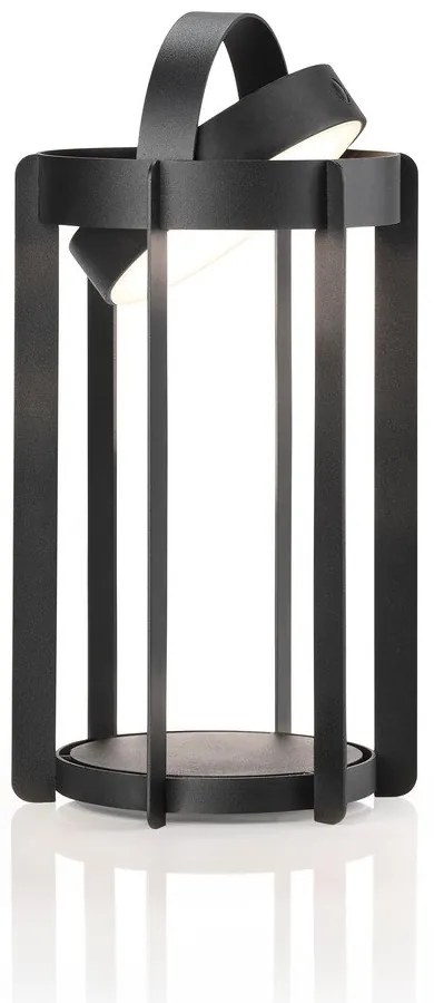 Čierny vonkajší LED lampáš na USB (výška 30 cm) Firefly – Zone