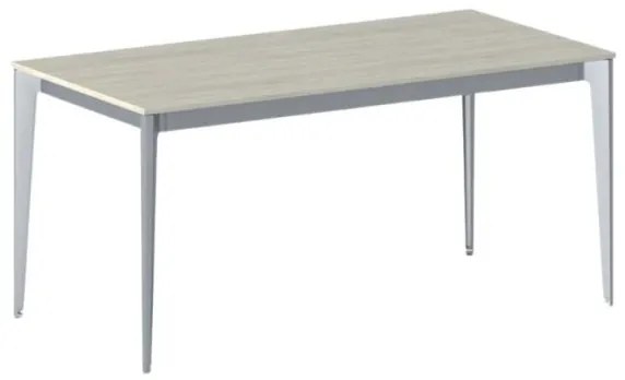 Kancelársky stôl PRIMO ACTION, sivostrieborná podnož, 1600 x 800 mm, dub prírodný