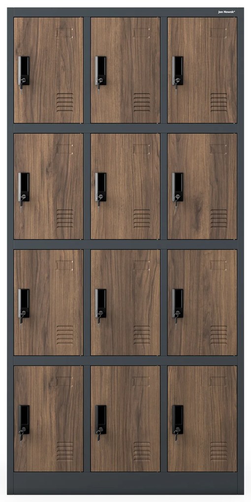 Šatňová skriňa MARCIN, 900 x 1850 x 400 mm, Eco Design: antracit/orech