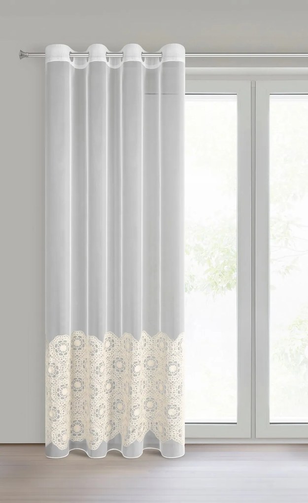 ZÁCLONA NA KRÚŽKOCH LIZA 140X250 CM BÉŽOVÁ