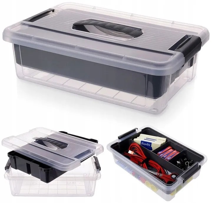 Orion Organizér, úložný box 2v1, multifunkční, šedý STORMAX - 6l, 35 x 23 x 11 cm