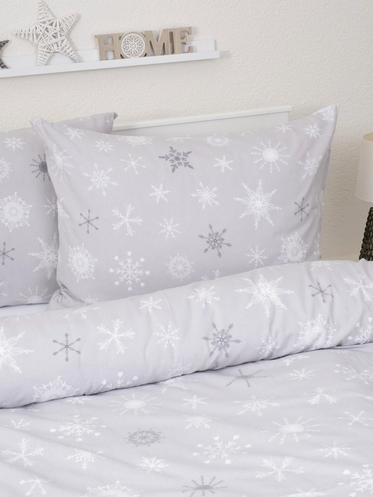 Predĺžené flanelové obliečky - Frozen sivé