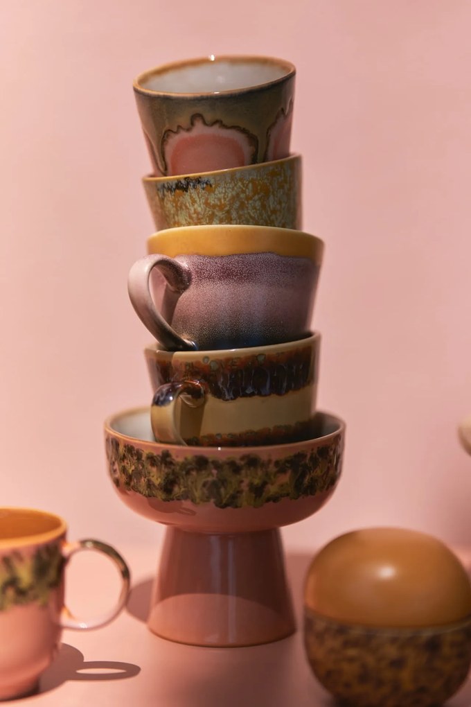 HK living Kameninová miska na podstavci 70's Lush Large