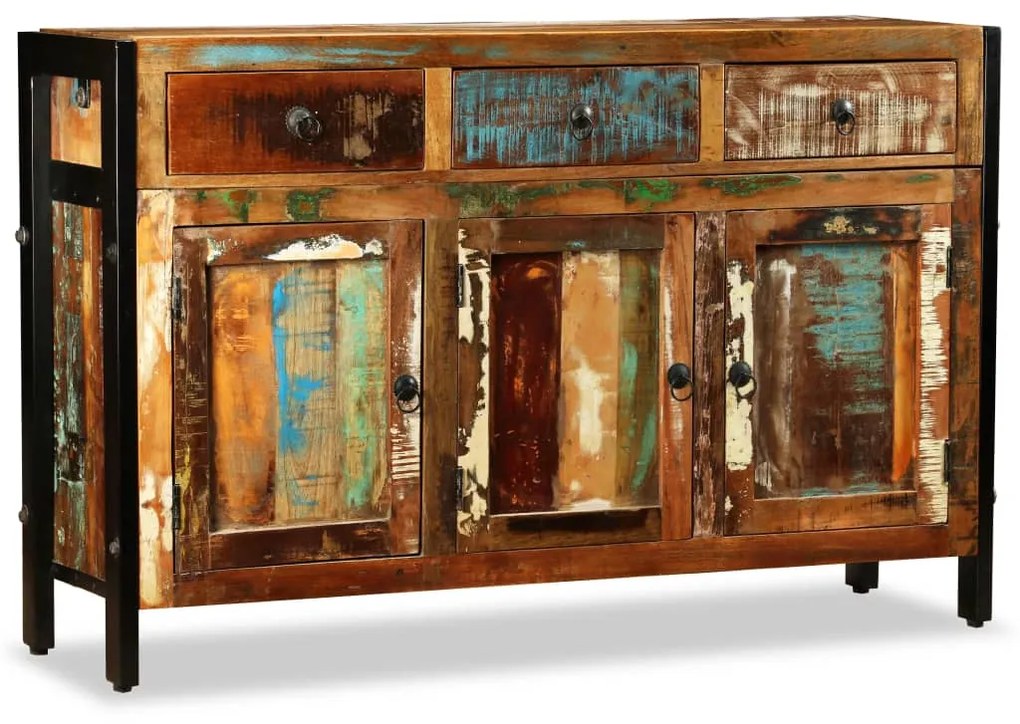 vidaXL Komoda, masívne recyklované drevo, 120x35x76 cm