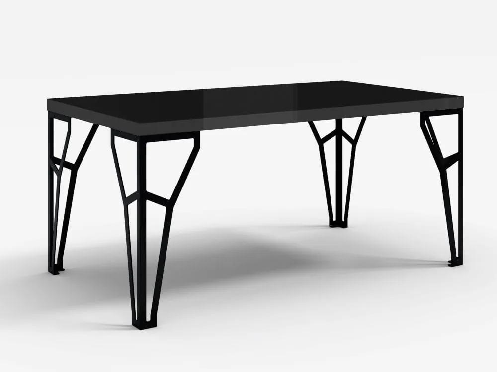 Čierny jedálenský stôl s kovovými nohami Atari