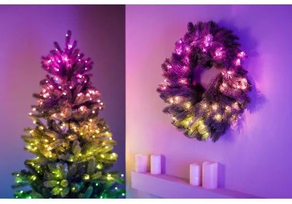 Twinkly GD20P4425P00 - LED RGB Stmievateľný vianočný veniec 50xLED pr. 60 cm Wi-Fi