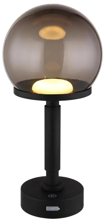 Globo 21034S - LED Nab. dot. stol. lampa HAKU LED/2,5W/5V 2700/4000/6500K čierna