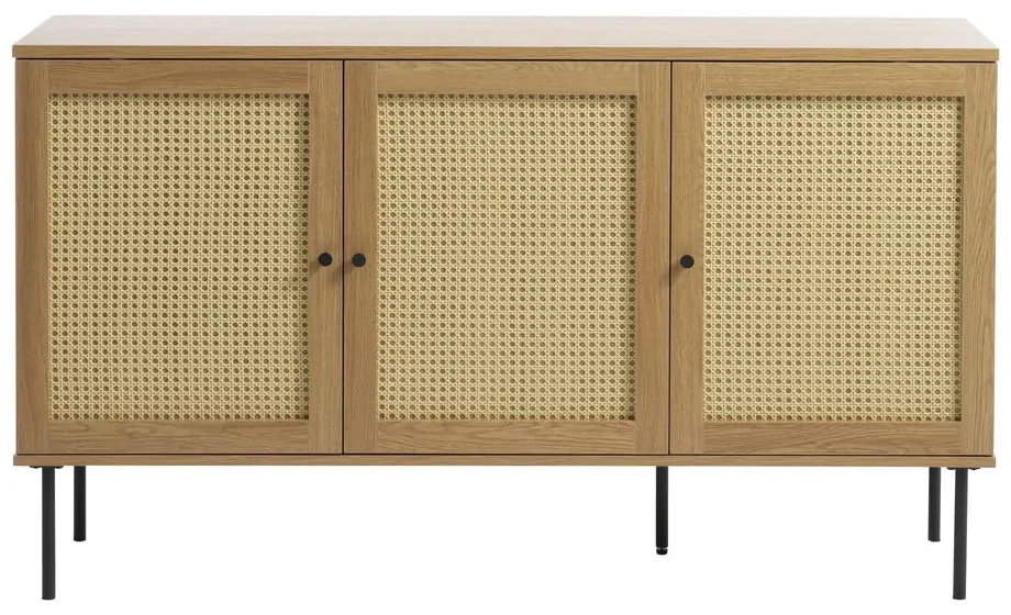 Nízka komoda v dekore duba v prírodnej farbe 140x80 cm Pensacola – Unique Furniture