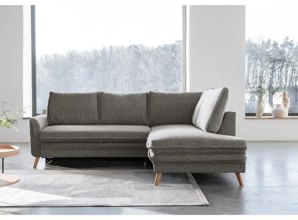 Sivá rozkladacia rohová pohovka (pravý roh) Charming Charlie – Miuform