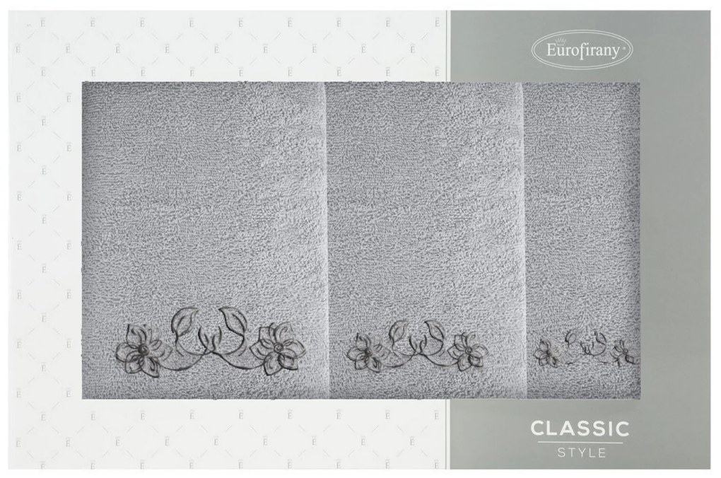 FROTÉ UTERÁK LILA SADA 1KS 30X50 CM, 1KS 50X90 CM, 1KS 70X140 CM STRIEBORNÁ