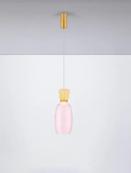 Dizajnový luster Pluma ružová