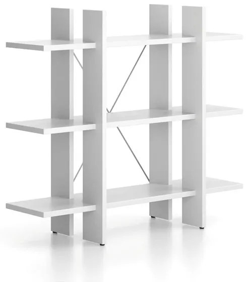 Kancelársky regál nízky krátky SOLID, 1250 x 400 x 1075 mm, biela