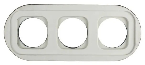 Elhard Veľký okrúhly keramický trojitý rámček, biely KV3003W