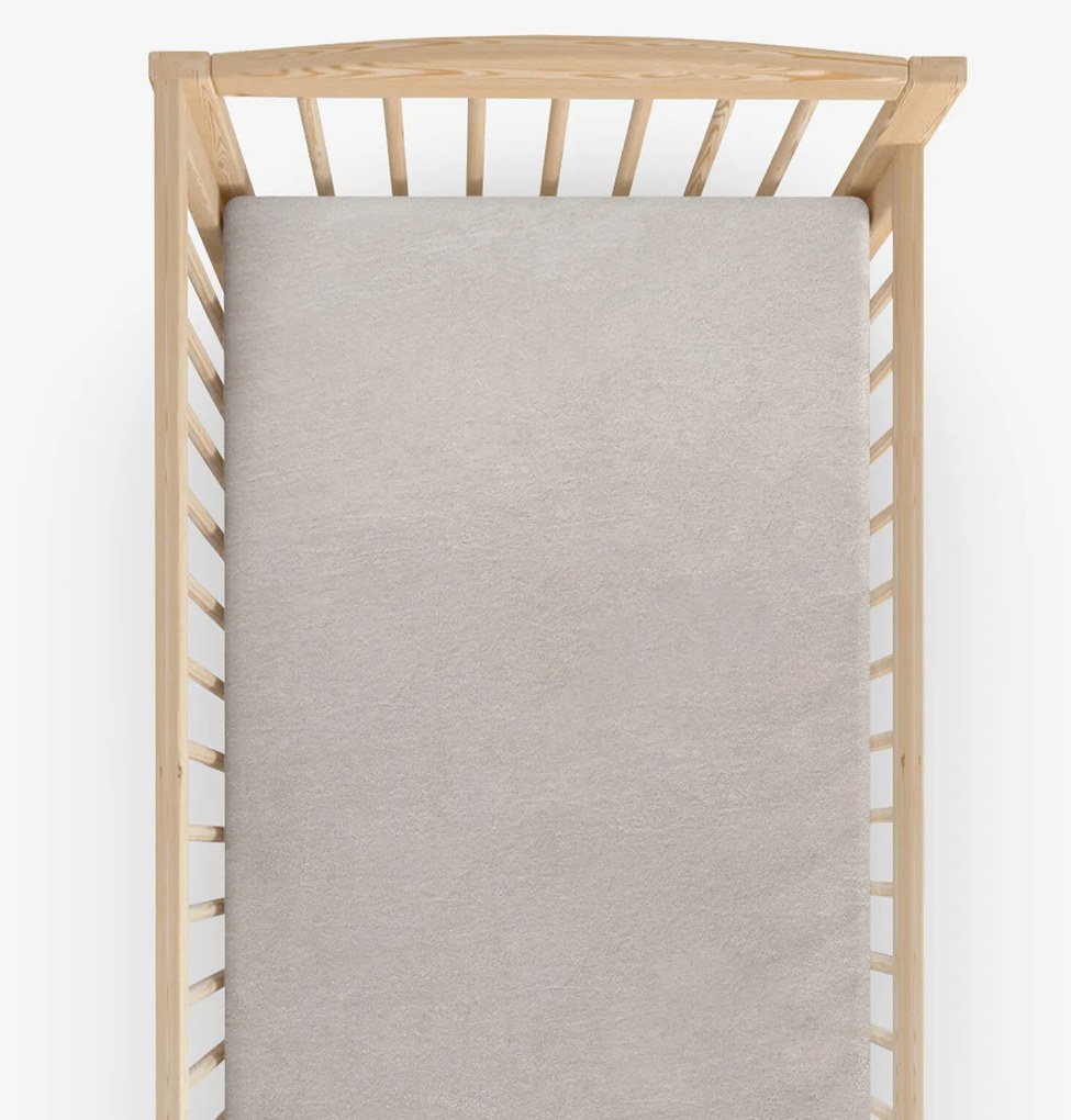 Goldea nepriepustná froté plachta do detskej postieľky - sivohnedá 60 x 120 cm
