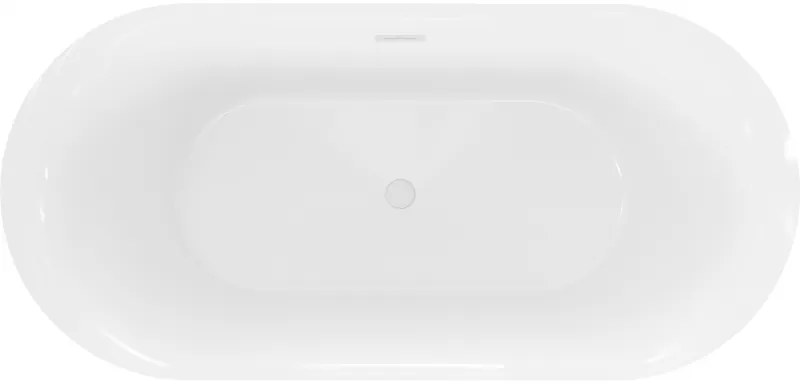 Mexen Roxy, voľne stojaca vaňa 170 x 80 cm, biela-čierna, biely prepad, 51201708075-20