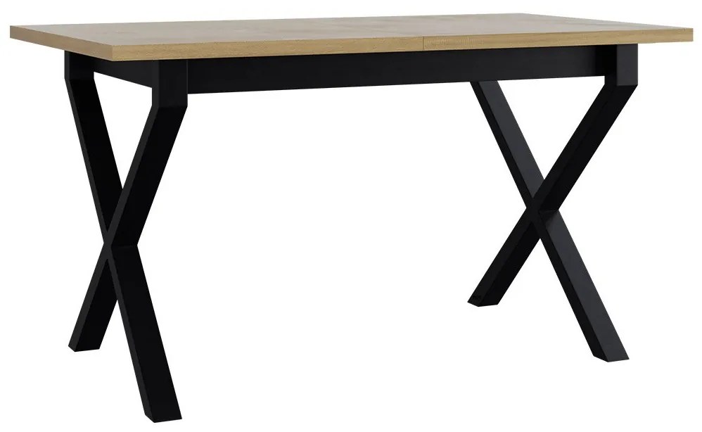 Rozkladací stôl Elarno 80 x 140/180 I, Morenie: sonoma - L, Farby nožičiek: čierne kovové