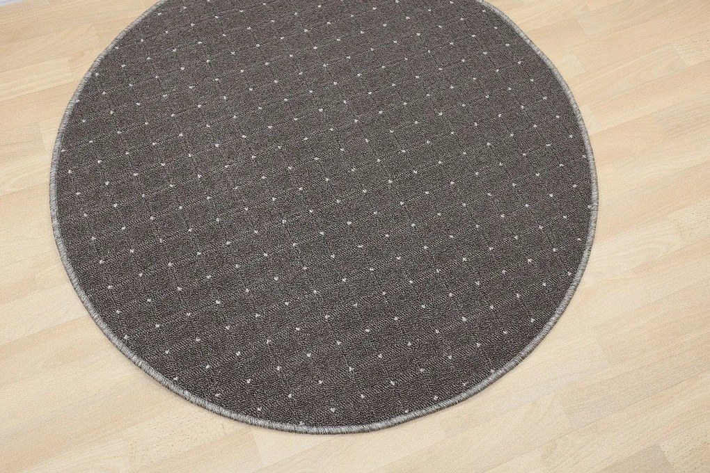Condor Carpets, Kusový koberec Udinese hnedý kruh, 100x100 (priemer) kruh, hnedá, chodba / predsieň