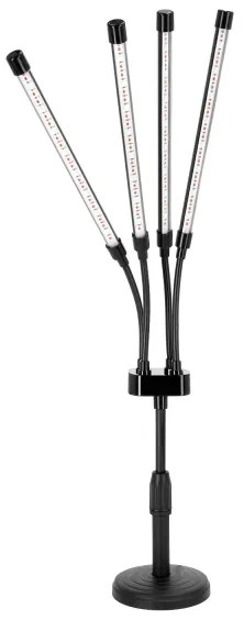 LED Stmievateľná stolná lampa na pestovanie rastlín VITARO 4xLED/10W/230V čierna