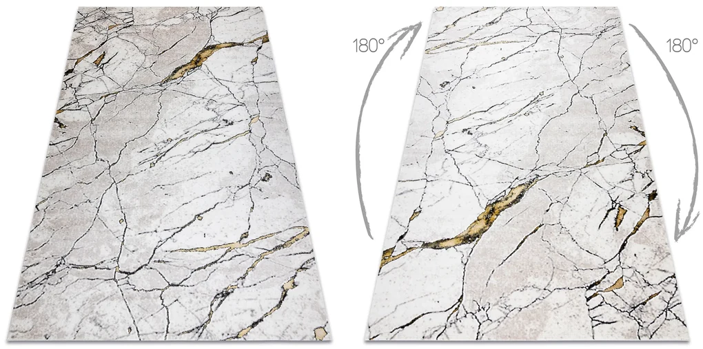 Koberec GLOSS 529A 53 Mramor, glamour slonová kosť / béžový