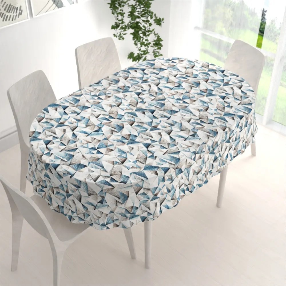 Biante Dekoračný oválny obrus Porto PRT-007 Modro-hnedé kryštály 100x140 cm
