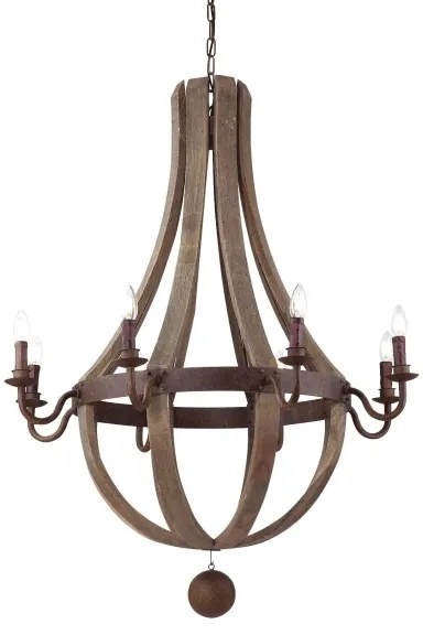 Ideal Lux - Luster na reťazi MILLENNIUM 8xE14/40W/230V pr. 92 cm breza/hnedá