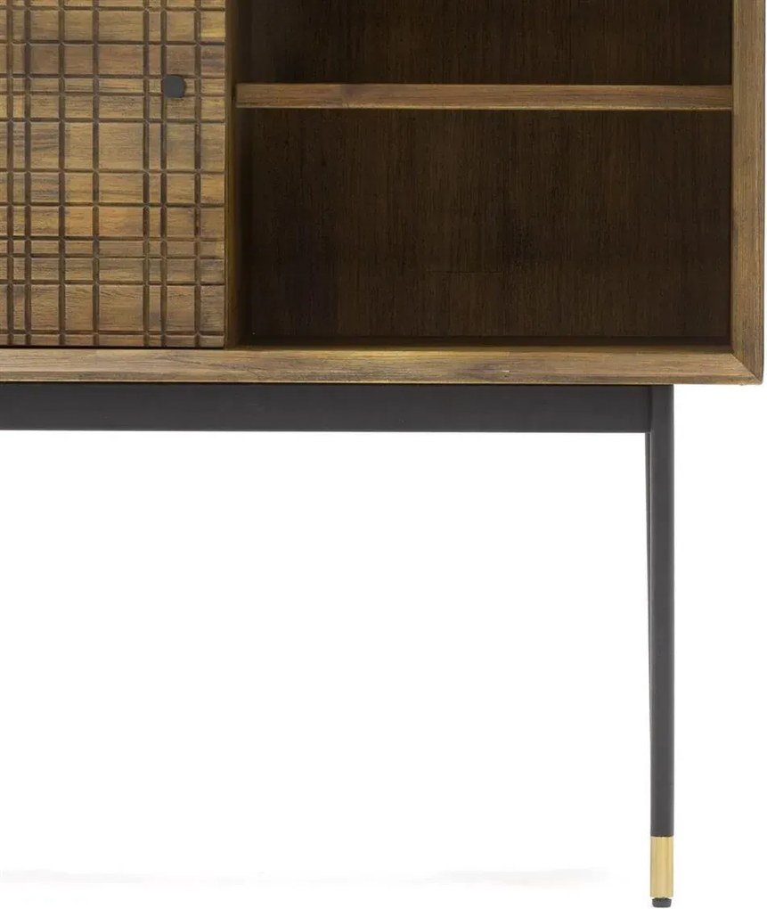 Komoda Maze 85 cm z masívu hnedá/čierna