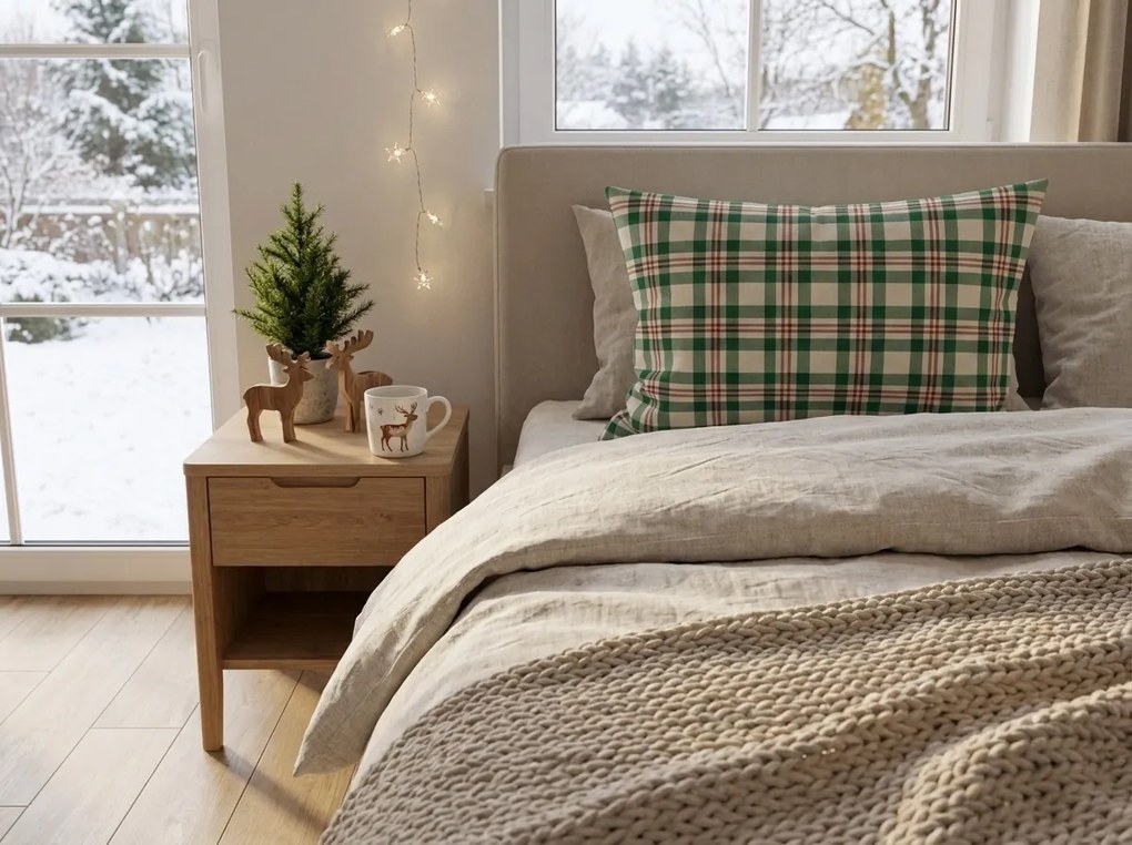 Bavlnená obliečka na vankúš WINTER PLAID 50x70 cm, farebný