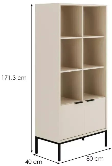 Knižnica Austin 80 cm kašmír/čierna