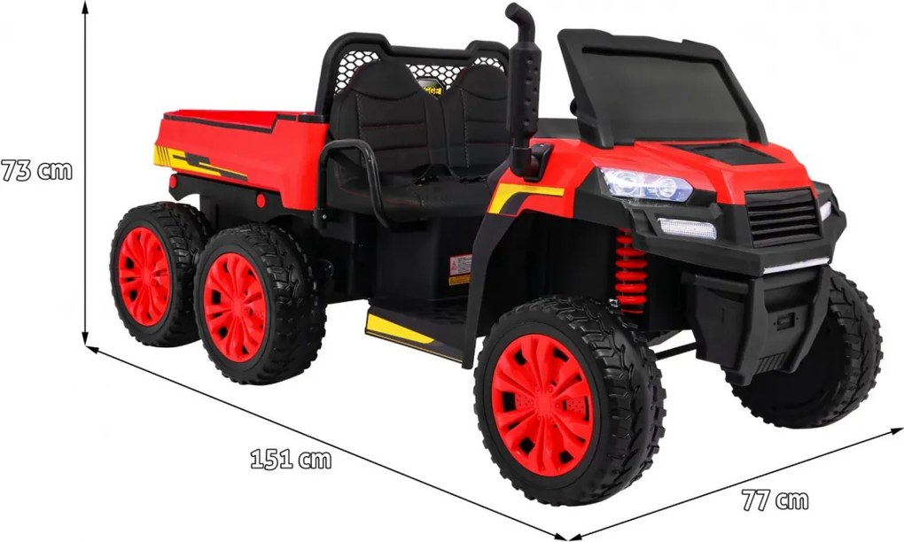 Ramiz Farmársky nákladiak pre 2 deti Červený + 4x4 + Diaľkové ovládanie + Kiper + LED Audio