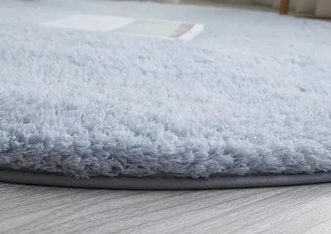 Protišmykový koberec ALPACA strieborný kruh