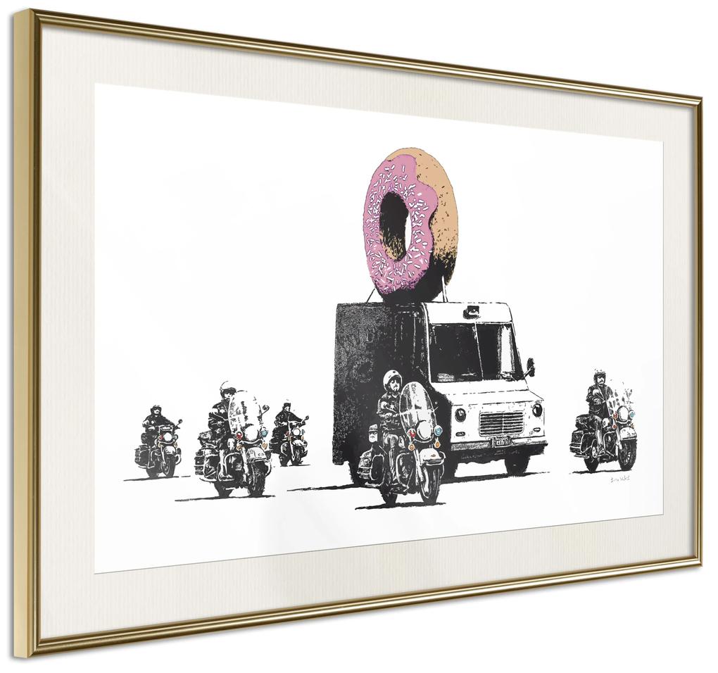 Artgeist Plagát - Donut Police [Poster] Veľkosť: 30x20, Verzia: Čierny rám
