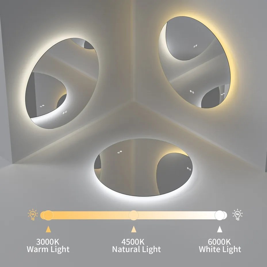 Erga Sofia, okrúhle LED zrkadlo 100cm, 2415 lm, 3 farby svetla, ERG-V01-207-1010