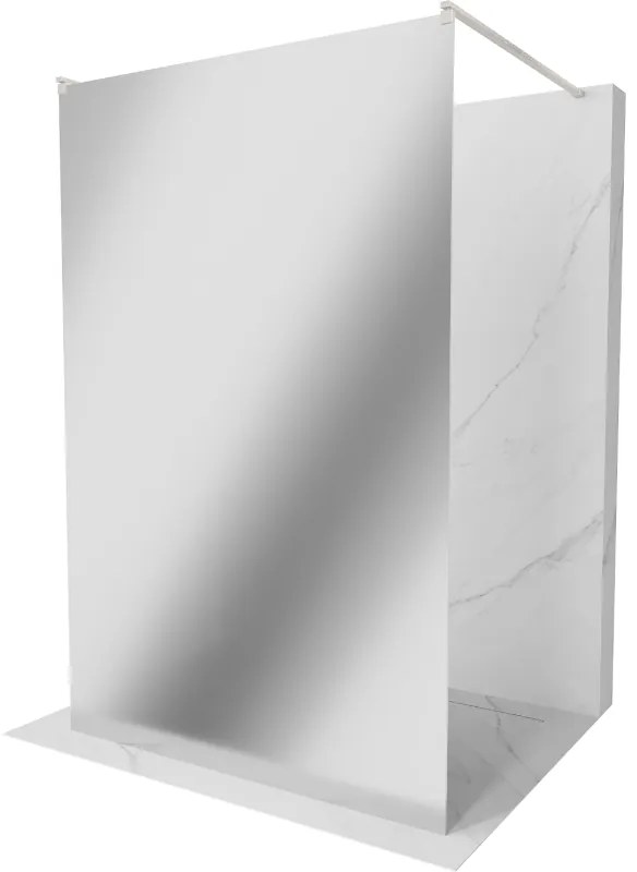Mexen Kioto, sprchová zástena Walk-In 100 x 200 cm, 8mm sklo vzor zrkadlo, brúsená oceľ profil, 800-100-002-97-50