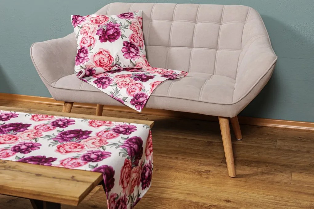 Obrus Ružové pivonky, 80x80 cm