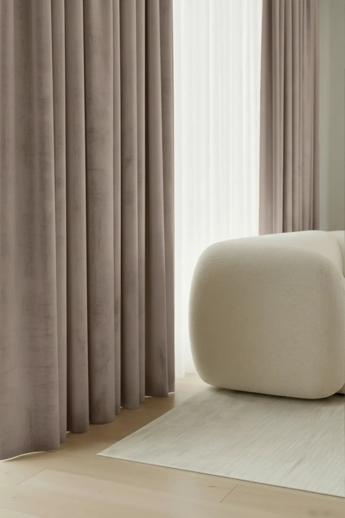 Velúrový záves SOFT VELVET tmavobéžový 140x250 cm