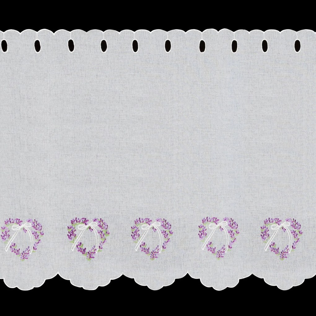 KRÁTKA ZÁCLONA NA PÚTKACH LAVENDER 145X70 CM KVETY