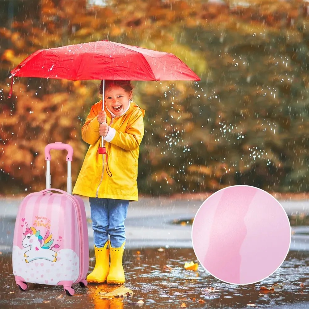 Sada ťahaného kufra a batohu pre deti, jednorožec