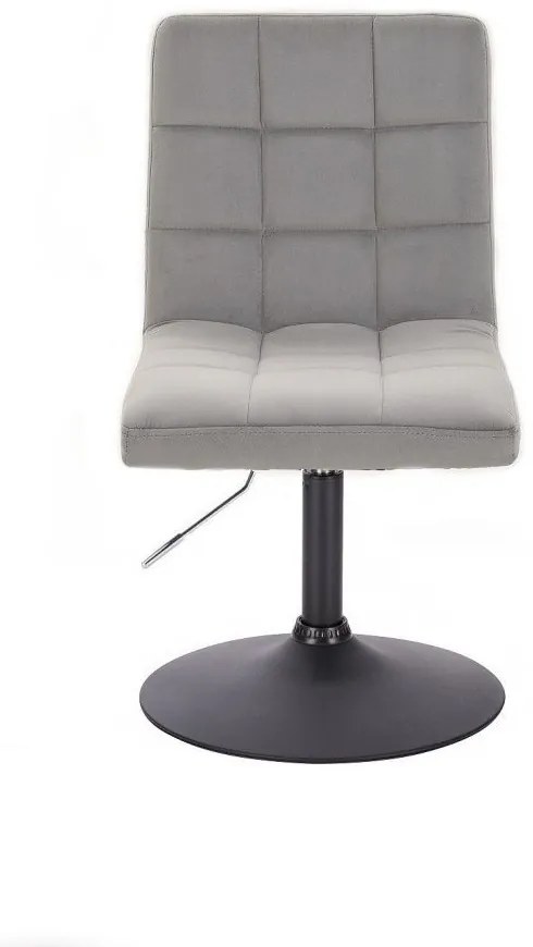 LuxuryForm DESIGN Stolička TOLEDO VELUR na čiernom tanieri - svetlosivá