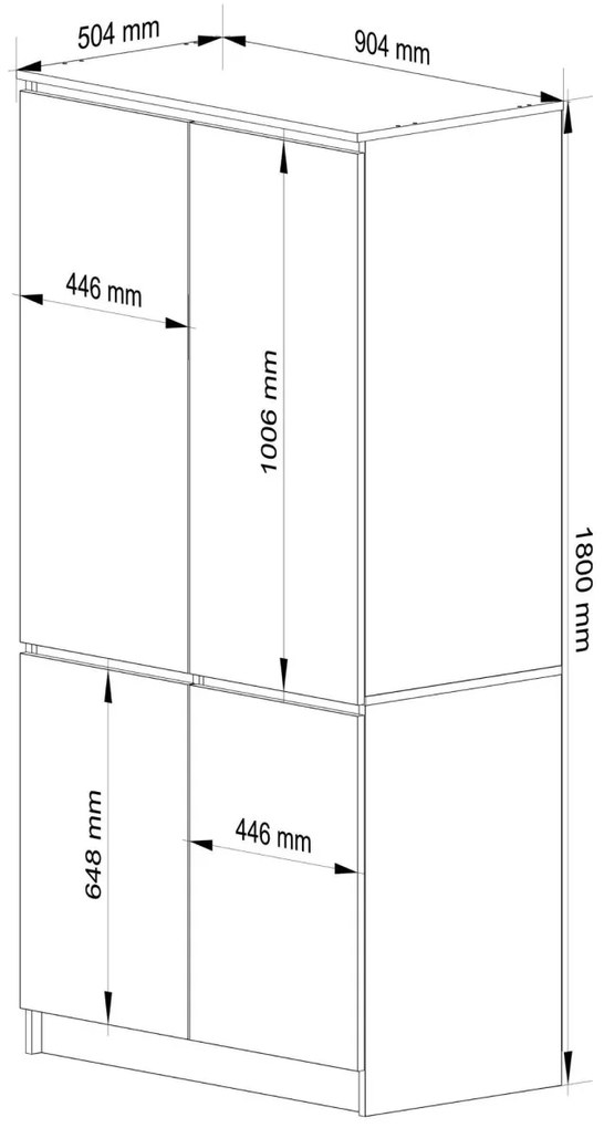 Šatníková skriňa CLP S90/4D dub artisan