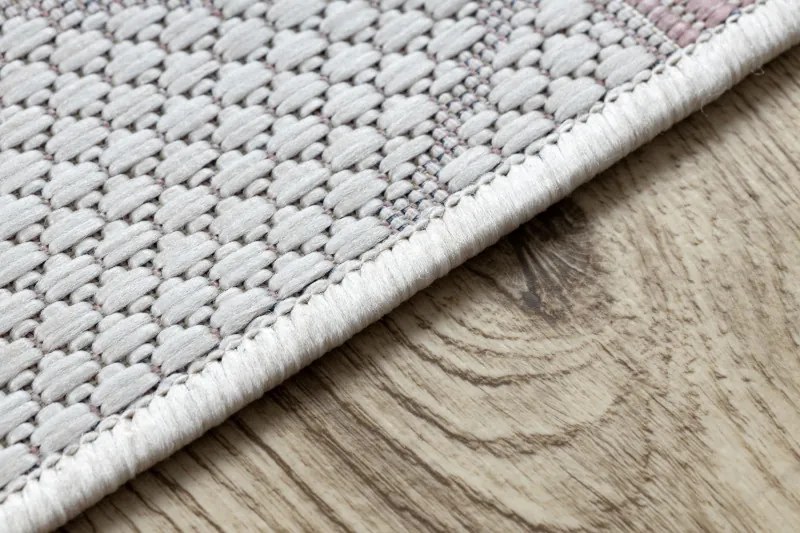 Dywany Łuszczów, Kusový koberec Sion Sisal Triangles B3006A ecru/pink – na von aj na doma, 180x270, ružová, chodba / predsieň