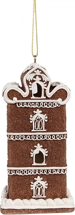 Závesná svietiaca ozdoba perníková chalúpka Gingerbread House - 7*6*12/24 cm