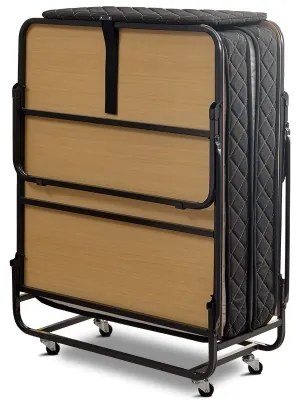 Skladacia kovová jednolôžková posteľ s matracom HERON 90x204 cm biela