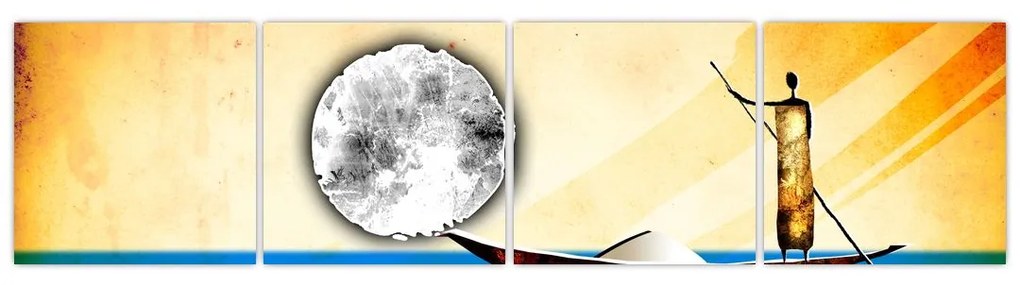 Prievozník na lodi - obraz