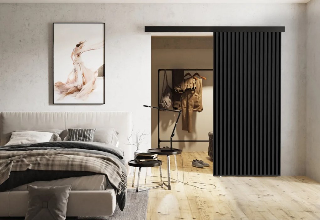 Posuvné dvere BELMA - dub sonoma/čierna / 100