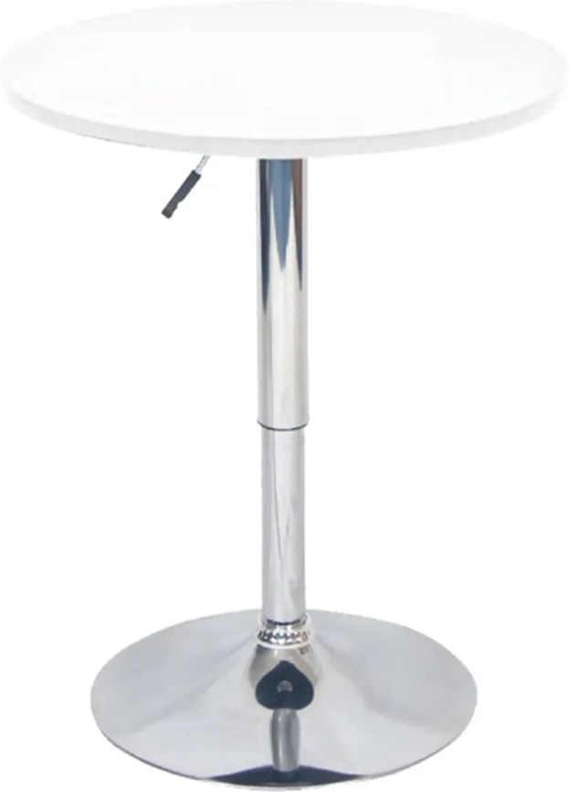 Barový stôl s nastaviteľnou výškou, biela, BRANY NEW