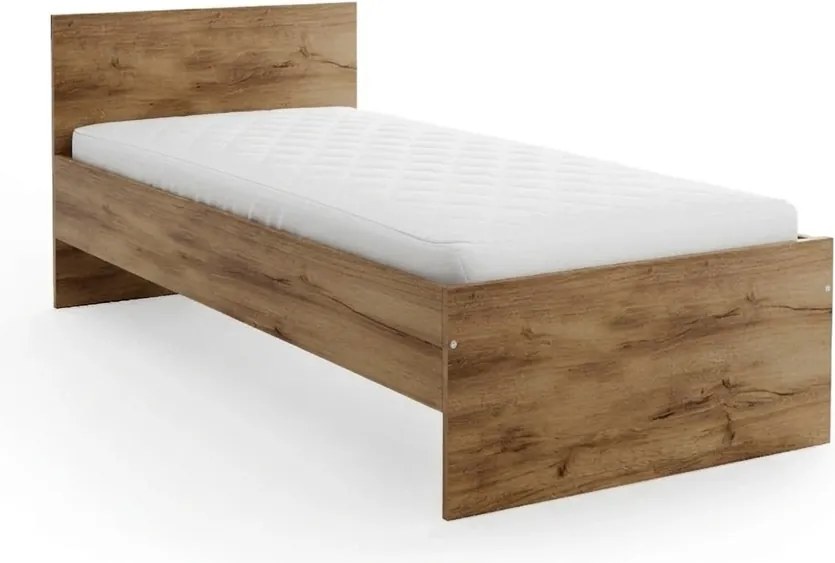 Posteľ ELISA 90 x 200 cm, dub artisan Rošt: S latkovým roštom, Matrac: Matrac DELUXE 10 cm